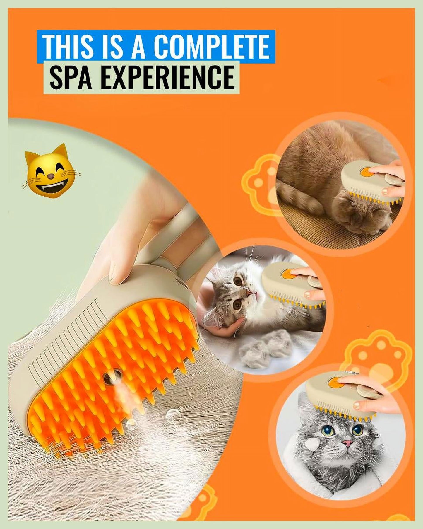 Sleek Steam - 3 in 1 Spray & Shine Pet Steamy Hair Removal Comb Massager