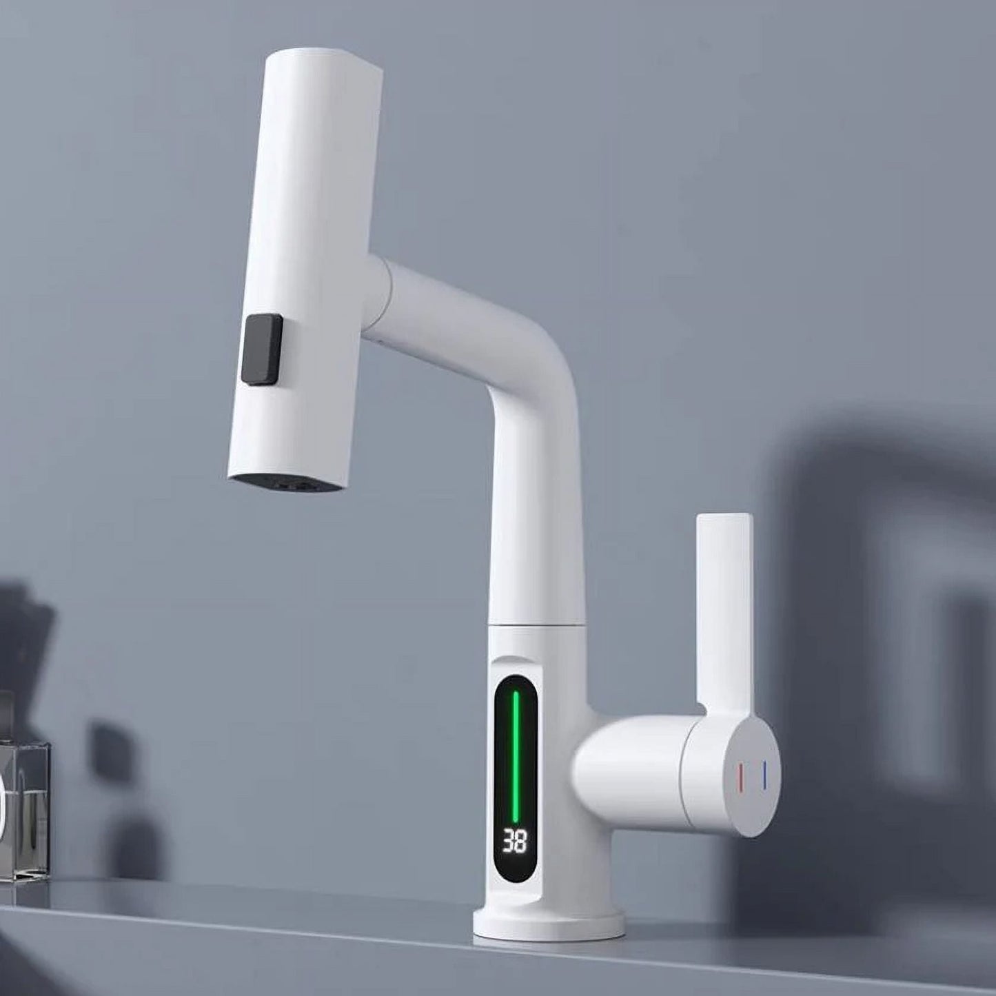 Glow Splash - Multifunctional Bathroom Faucet with LED Temperature Display (Large)