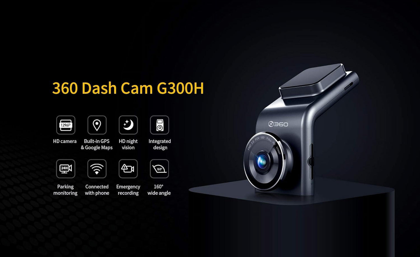 Nav Cam360-360 Wireless Super HD Dash Camera with Built-in GPS