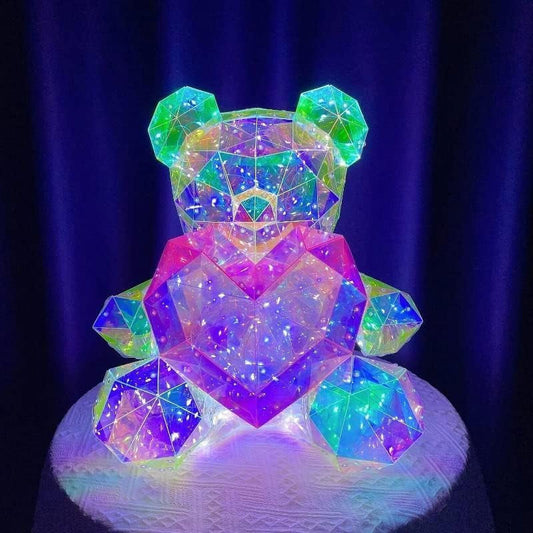 Bear Glow - Holographic Luminous Crystal Glowing Teddy Bear