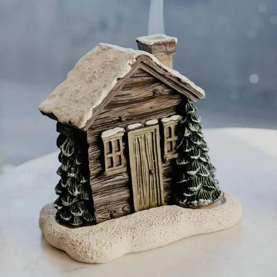 Cabin Aroma - Log Cabin Incense Burner With Smoking Chimney