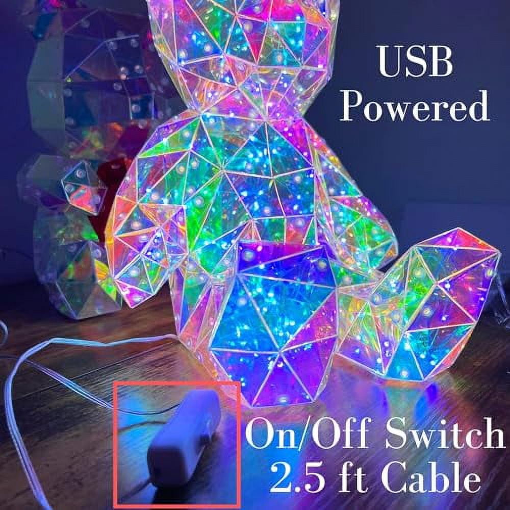 Bear Glow - Holographic Luminous Crystal Glowing Teddy Bear