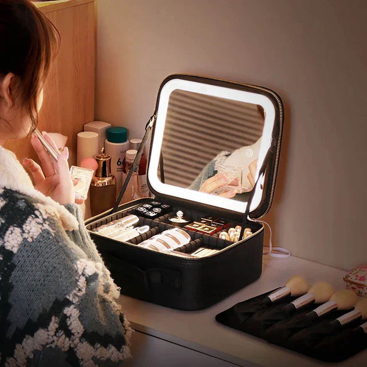 Glam Lumi - Makeup Storage Box With LED Mirror