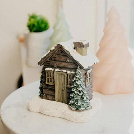 Cabin Aroma - Log Cabin Incense Burner With Smoking Chimney