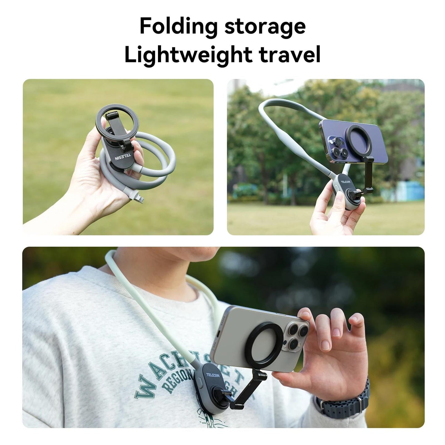 Snap Mag - Magnetic Neck Hold Mount Selfie Stick Tripod