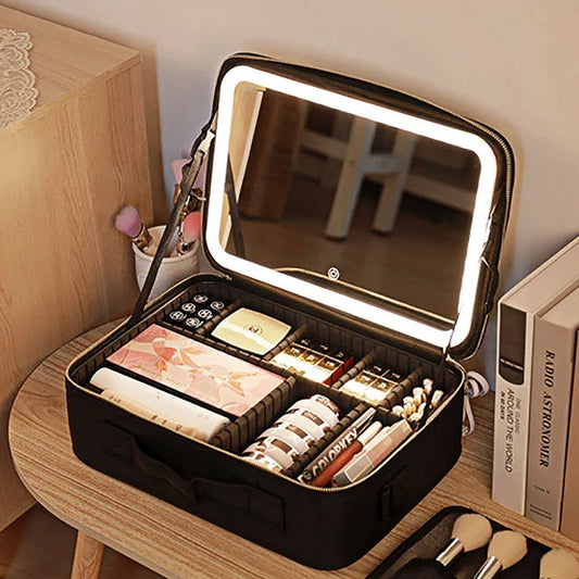 Glam Lumi - Makeup Storage Box With LED Mirror