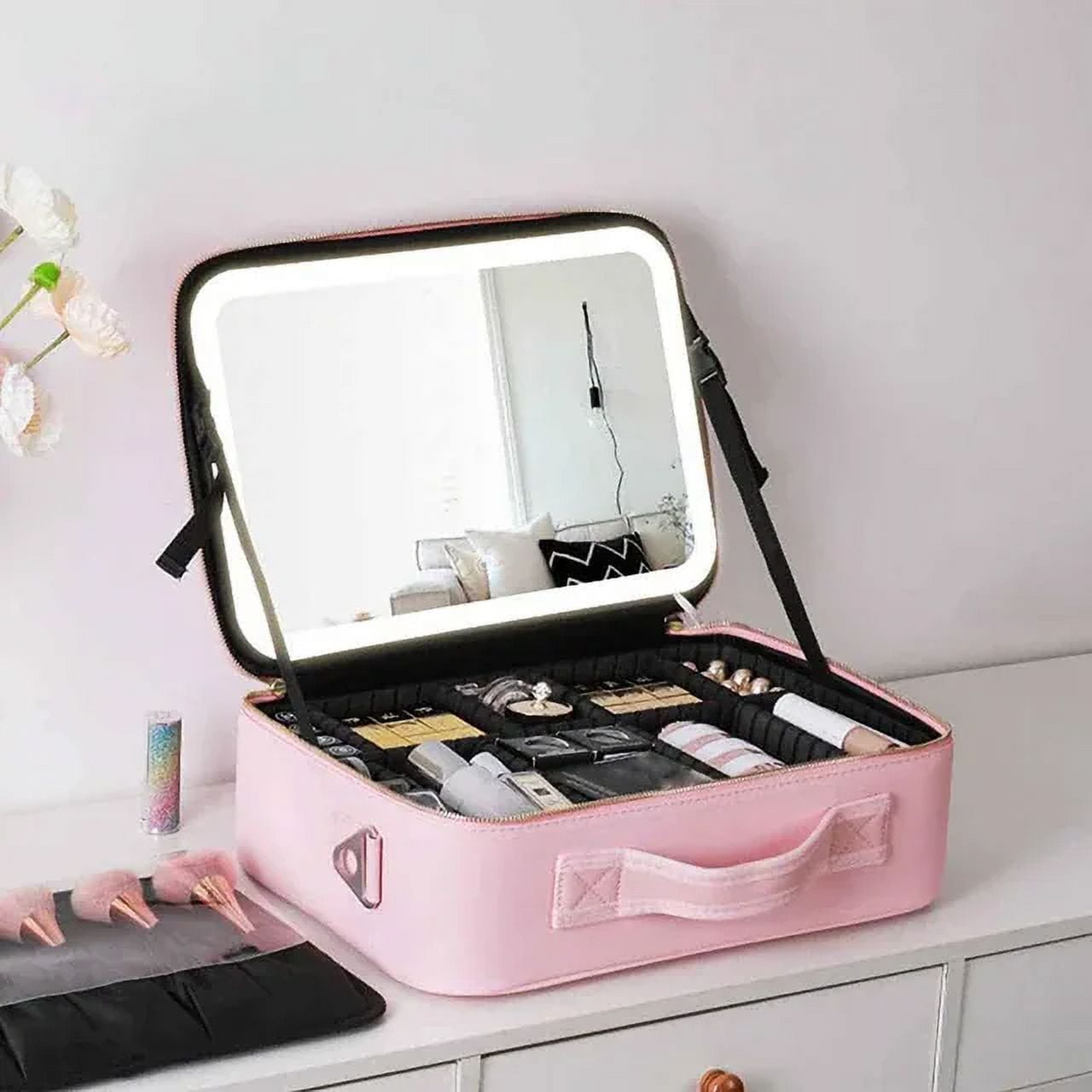 Glam Lumi - Makeup Storage Box With LED Mirror