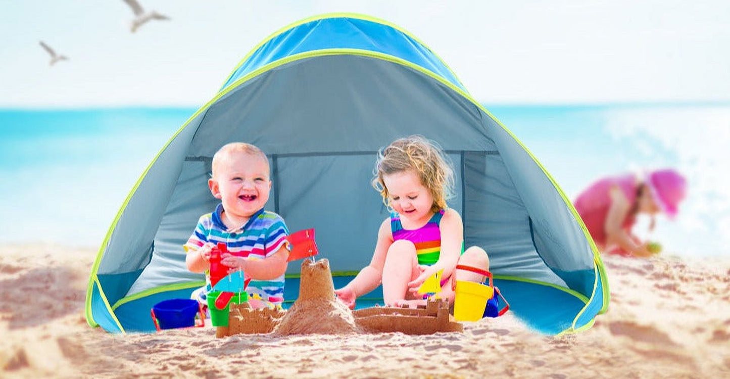 Hub Pop - Portable Pop Up Baby Beach Tent (Blue)