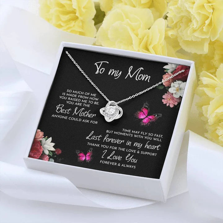 Knot Majka - Mother's Day - To My Mom Time May Fly Love Knot Necklace