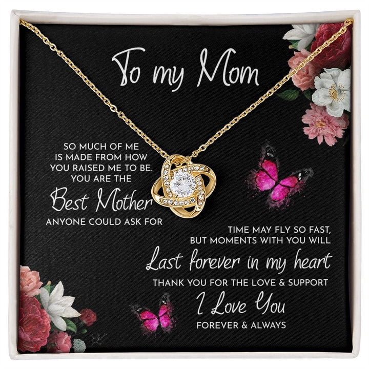 Knot Majka - Mother's Day - To My Mom Time May Fly Love Knot Necklace